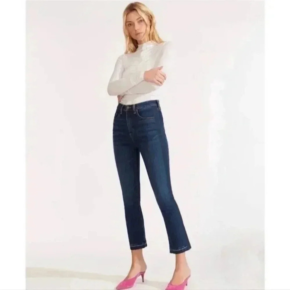 Veronica Beard Carly Kick Flare Tux‎ Stripe High Rise Jeans Size 27 - Picture 1 of 8